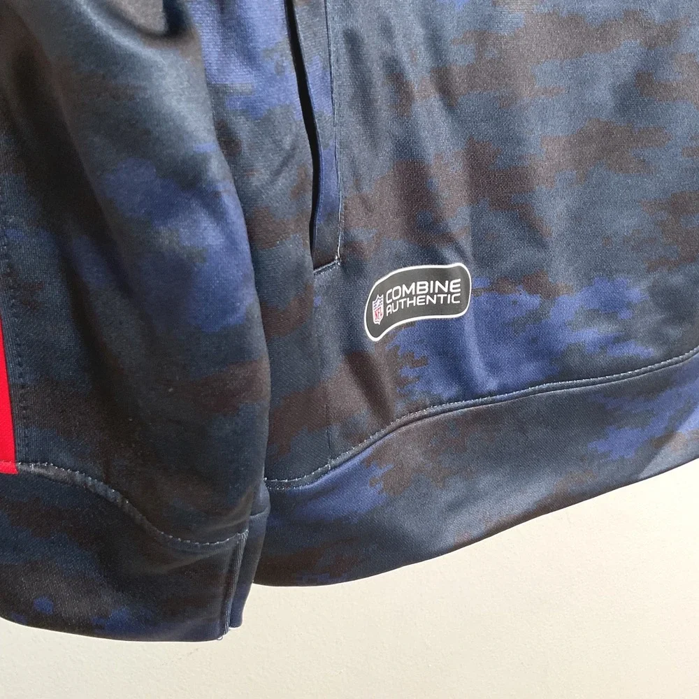 NFL Houston Texans Hoodie Youth L 14/16‎ Camo Blue Red Combine Authentic NWT